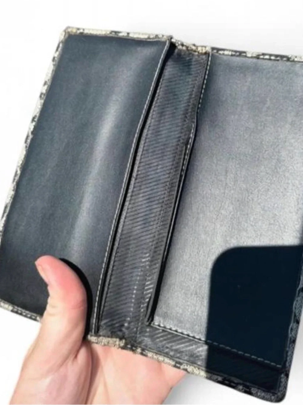Coach Signature Canvas Money Clip Wallet in Khaki and Black